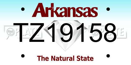 TZ19158 Arkansas License Plate