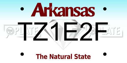 TZ1E2F Arkansas License Plate