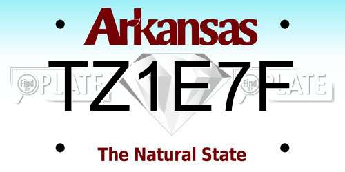 TZ1E7F Arkansas License Plate