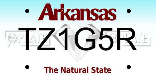 TZ1G5R Arkansas License Plate