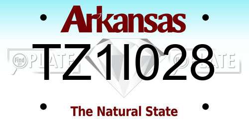 TZ1I028 Arkansas License Plate