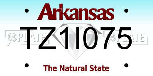 TZ1I075 Arkansas License Plate