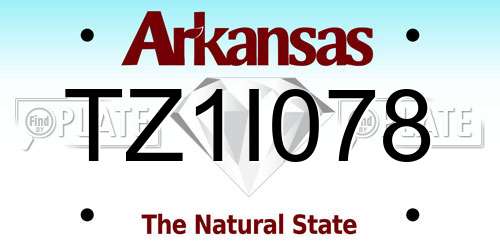TZ1I078 Arkansas License Plate