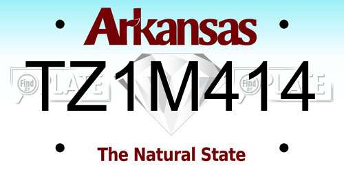 TZ1M414 Arkansas License Plate