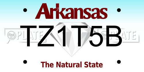 TZ1T5B Arkansas License Plate
