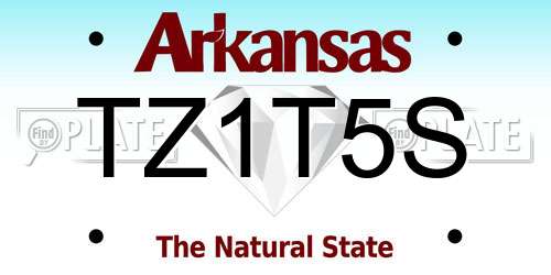 TZ1T5S Arkansas License Plate