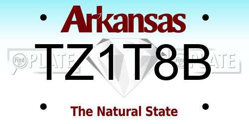 TZ1T8B Arkansas License Plate