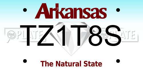 TZ1T8S Arkansas License Plate