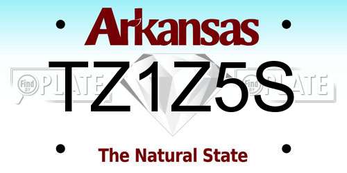 TZ1Z5S Arkansas License Plate