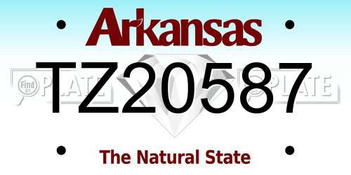 TZ20587 Arkansas License Plate