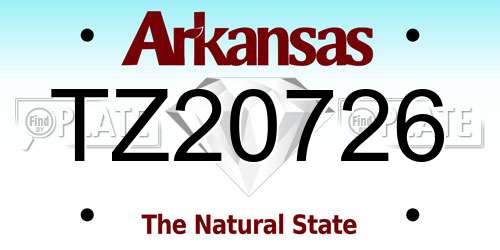 TZ20726 Arkansas License Plate