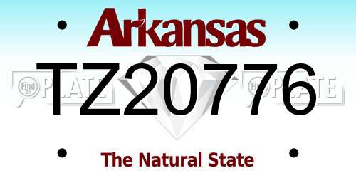 TZ20776 Arkansas License Plate