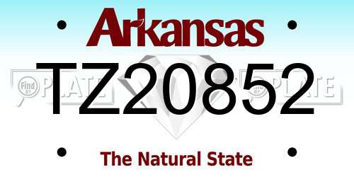 TZ20852 Arkansas License Plate