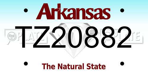 TZ20882 Arkansas License Plate