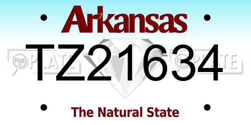 TZ21634 Arkansas License Plate