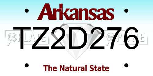 TZ2D276 Arkansas License Plate