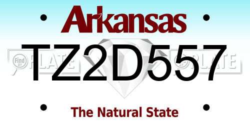 TZ2D557 Arkansas License Plate