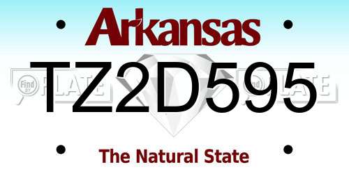 TZ2D595 Arkansas License Plate