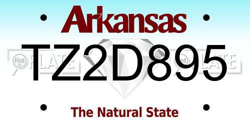 TZ2D895 Arkansas License Plate