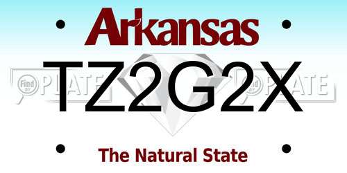 TZ2G2X Arkansas License Plate