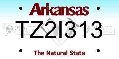 TZ2I313 Arkansas License Plate