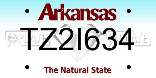 TZ2I634 Arkansas License Plate