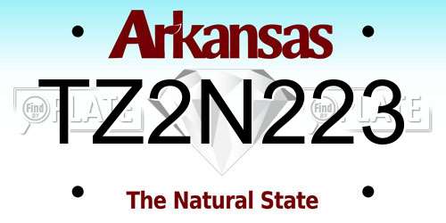 TZ2N223 Arkansas License Plate