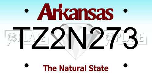 TZ2N273 Arkansas License Plate