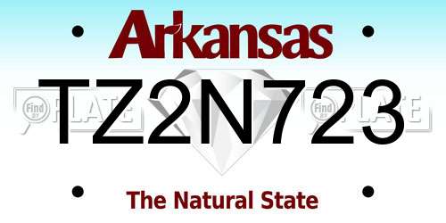 TZ2N723 Arkansas License Plate