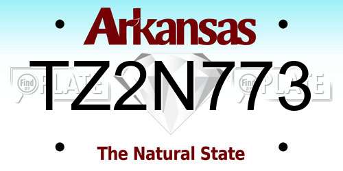 TZ2N773 Arkansas License Plate