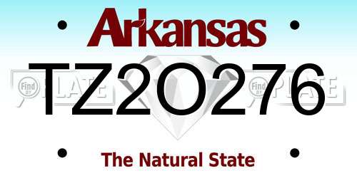 TZ2O276 Arkansas License Plate