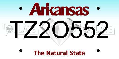 TZ2O552 Arkansas License Plate