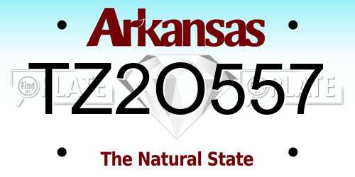 TZ2O557 Arkansas License Plate