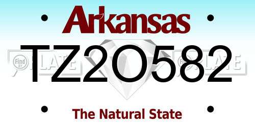TZ2O582 Arkansas License Plate