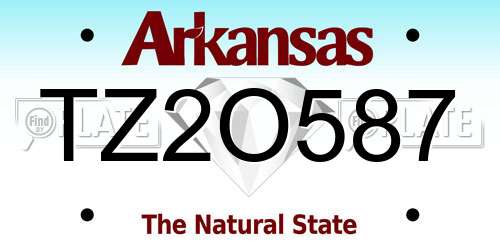 TZ2O587 Arkansas License Plate
