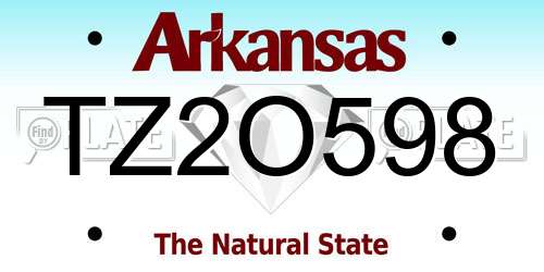 TZ2O598 Arkansas License Plate