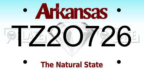 TZ2O726 Arkansas License Plate