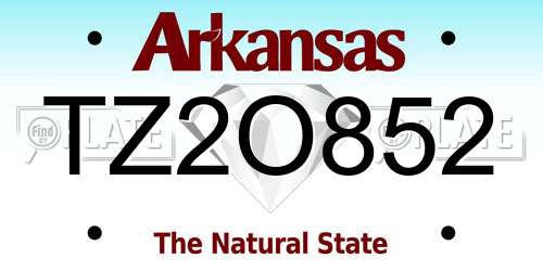 TZ2O852 Arkansas License Plate