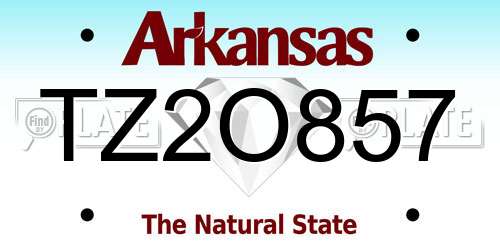 TZ2O857 Arkansas License Plate
