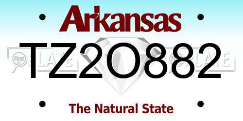 TZ2O882 Arkansas License Plate