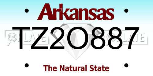 TZ2O887 Arkansas License Plate