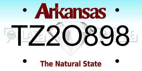TZ2O898 Arkansas License Plate
