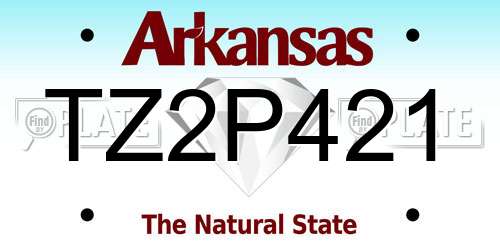 TZ2P421 Arkansas License Plate