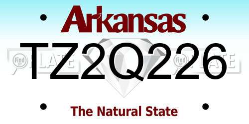 TZ2Q226 Arkansas License Plate