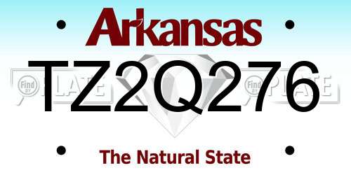 TZ2Q276 Arkansas License Plate