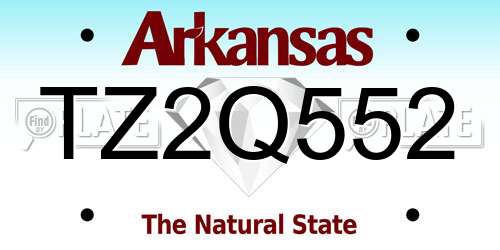 TZ2Q552 Arkansas License Plate