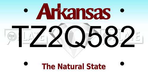 TZ2Q582 Arkansas License Plate