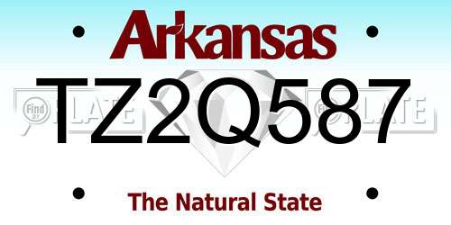 TZ2Q587 Arkansas License Plate