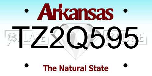TZ2Q595 Arkansas License Plate