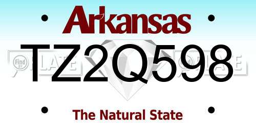 TZ2Q598 Arkansas License Plate